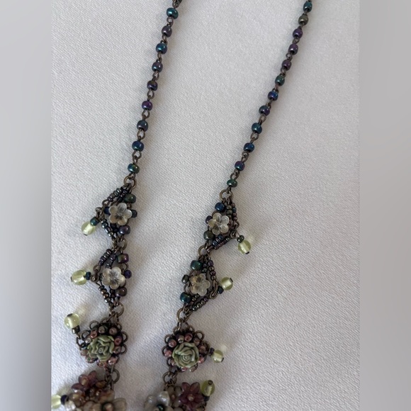 Vtg Colleen Toland’s Floral Charm Necklace - Picture 7 of 8